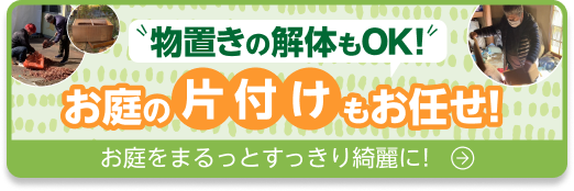 物置の解体もOK!お庭の片付けもお任せ!