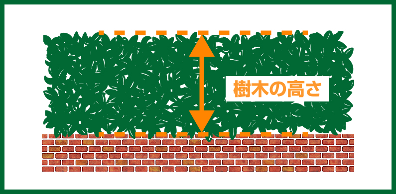 生垣刈込の高さを示すイラスト