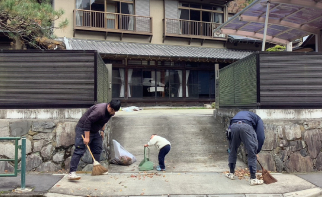 清掃作業中